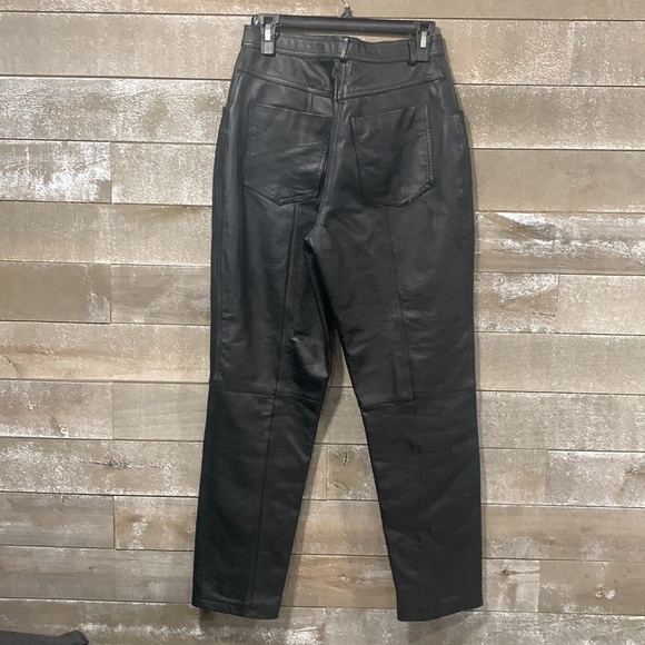 Genuine vintage leather high rise biker concert club pants styles To Go size 10 - Picture 6 of 11